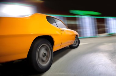 Dynamic shot of a Muscle Car. clipart