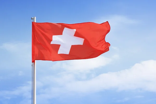 Schweiz flagga. — Stockfoto