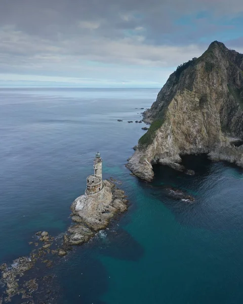 Aerial View Lighthouse Aniva Southern Point Sakhalin Island Russia — Stock Photo, Image