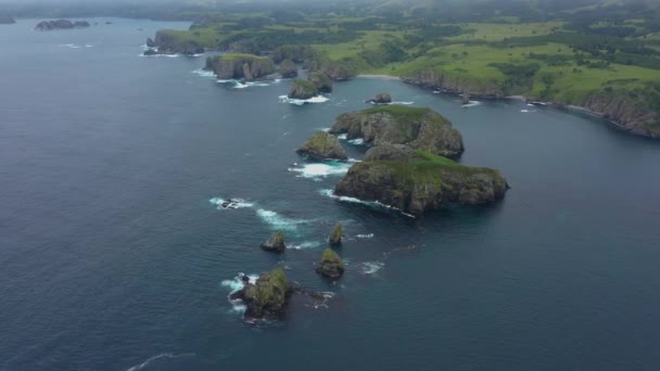 Coastline Pacific Ocean Shikotan Island Beautiful Unnamed Bay Lesser Kuril — Stock Video