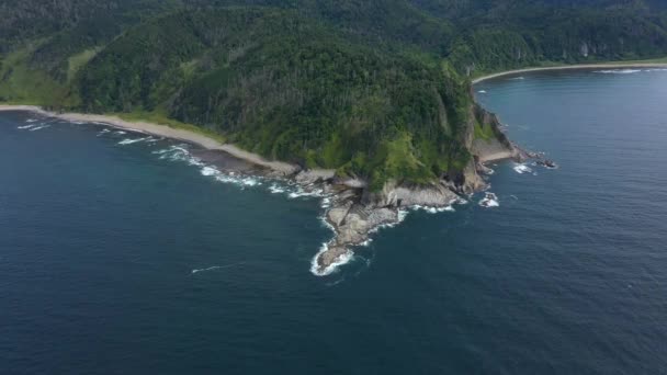 Formacja Wulkaniczna Cape Stolbchaty Wyspie Kunashir Rosja — Wideo stockowe