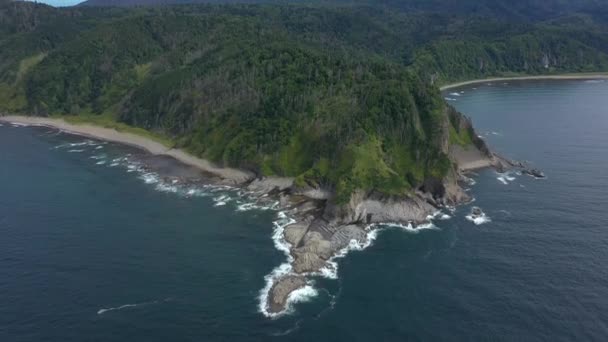 Vue Panoramique Volcan Cape Stolbchaty Mendeleev Sur Fond Île Kunashir — Video