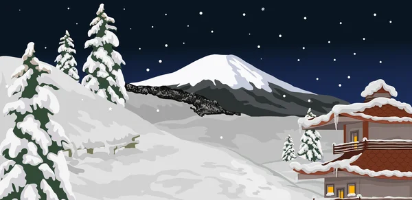 Noche de invierno — Vector de stock