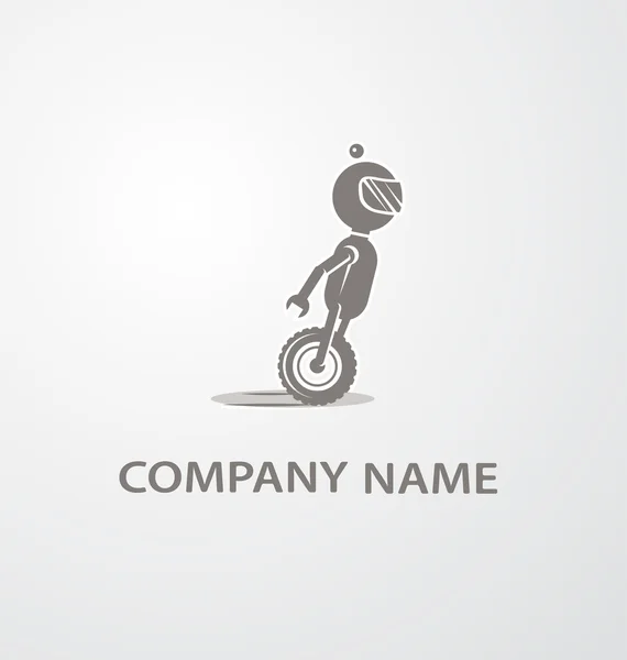 Logo avec robot mignon — Image vectorielle