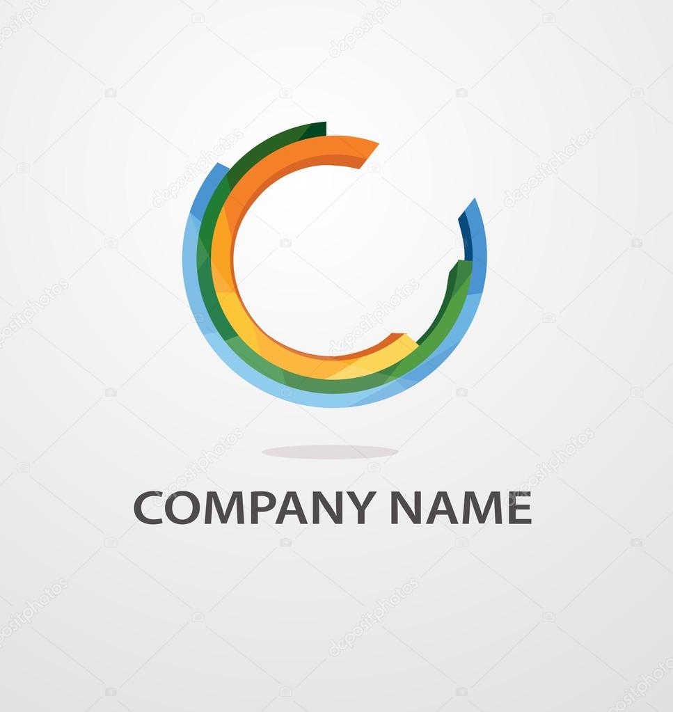 Abstract vector circle color logo design with space for text