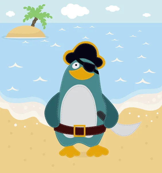 Pirate Penguin — Stock Vector