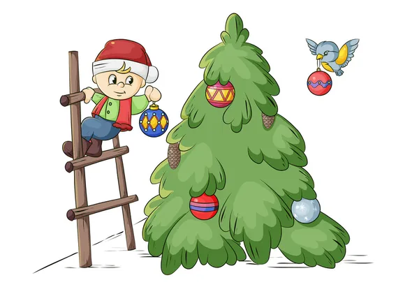 Kerstboom decoratie — Stockvector