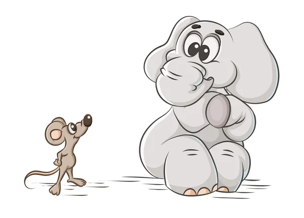 Слона і миша — стоковий вектор