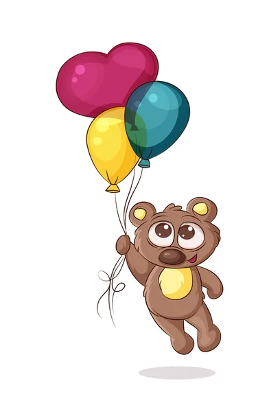 Orso con palloncini — Vettoriale Stock