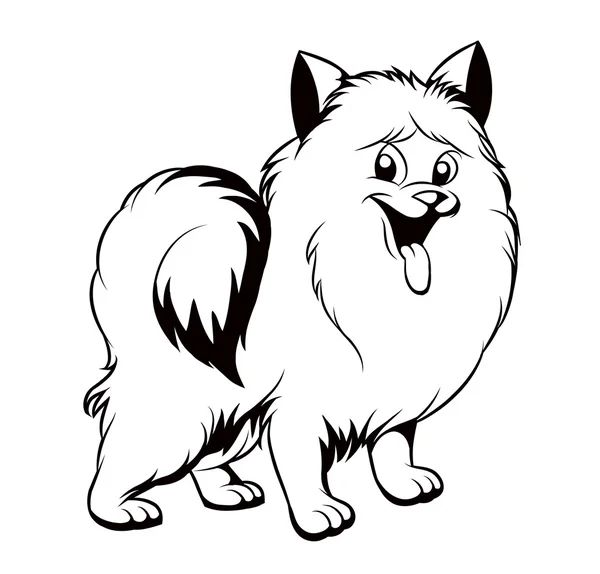 Dibujo en blanco y negro del perro — Vector de stock