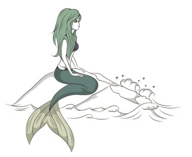 Download Mermaid On Rock Free Vector Eps Cdr Ai Svg Vector Illustration Graphic Art