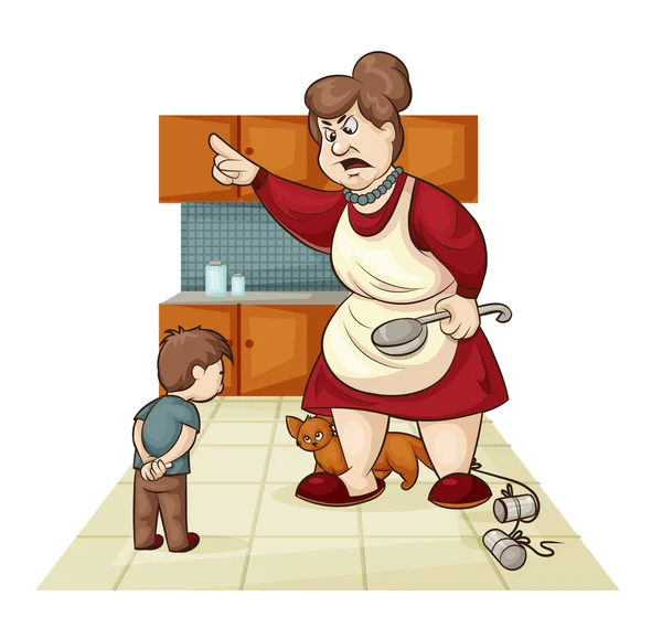 Punishment for son — Stock Vector