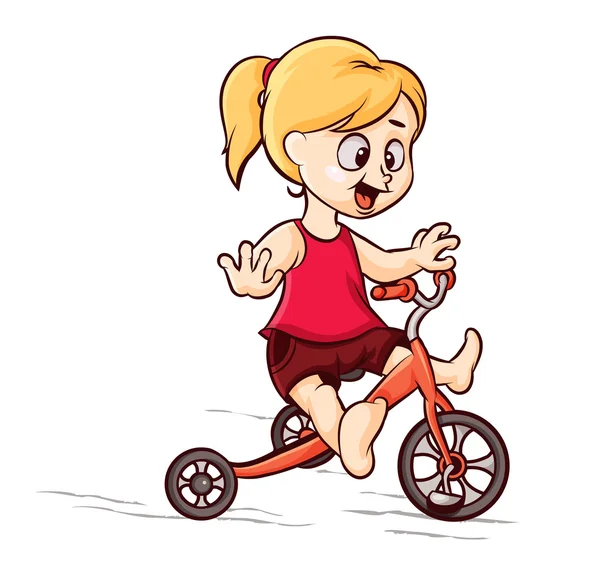 自転車の女の子 — ストックベクタ
