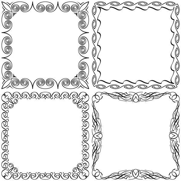 Conjunto de marcos lineales Vector Art Stock Images | Depositphotos