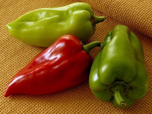 Three sweet peppers — Stock Photo, Image