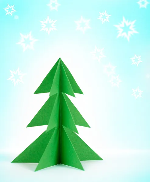 Árbol de navidad de papel verde — Foto de Stock