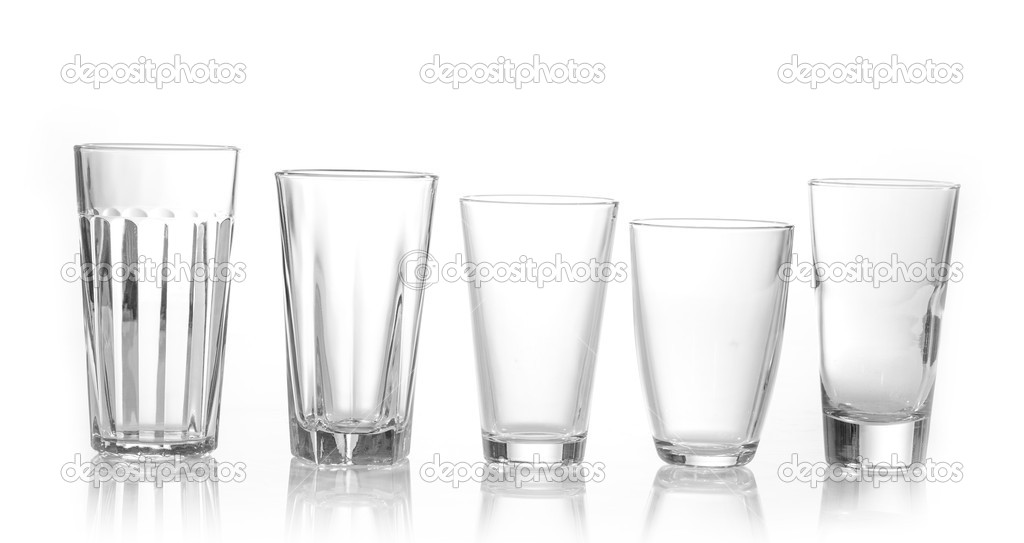 Various types of juice glasses