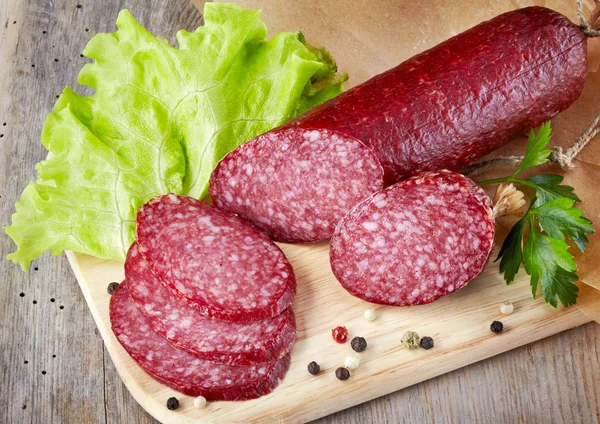 Salami korv — Stockfoto