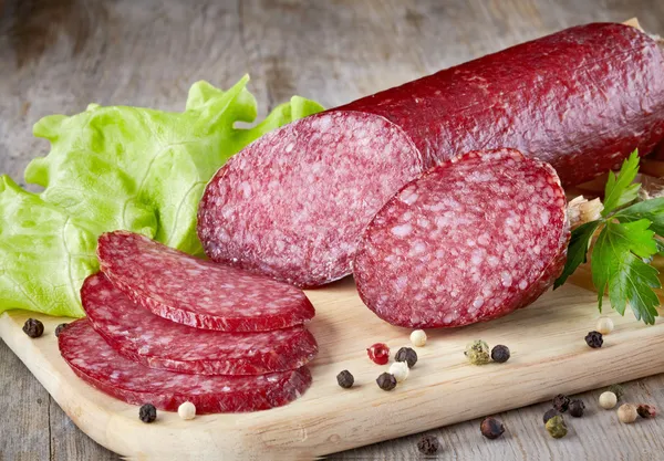 Salchichas salami — Foto de Stock