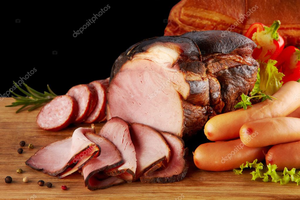 Smoked meat and sausages — Stock Photo © magone 18506875