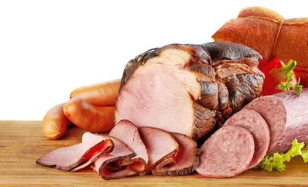 Smoked meat and sausages — Stock Photo, Image