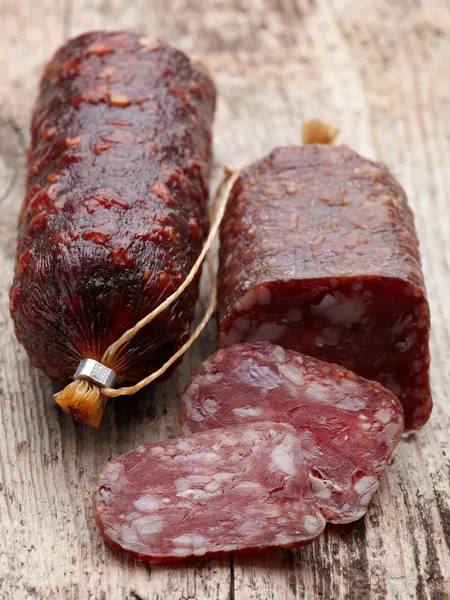 Salsichas de salame — Fotografia de Stock