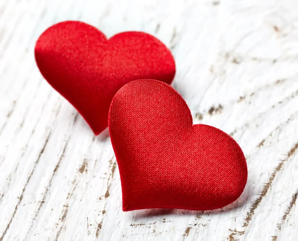 Två röda hjärtan — Stockfoto