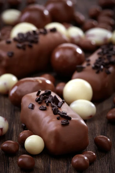 Vários doces de chocolate — Fotografia de Stock