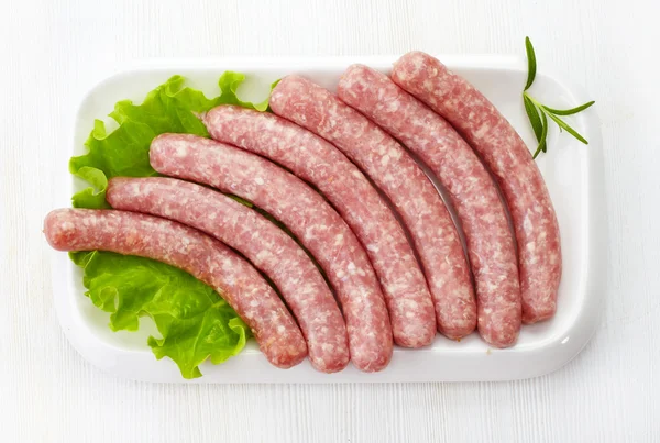 Saucisses de viande hachée crue fraîche — Photo