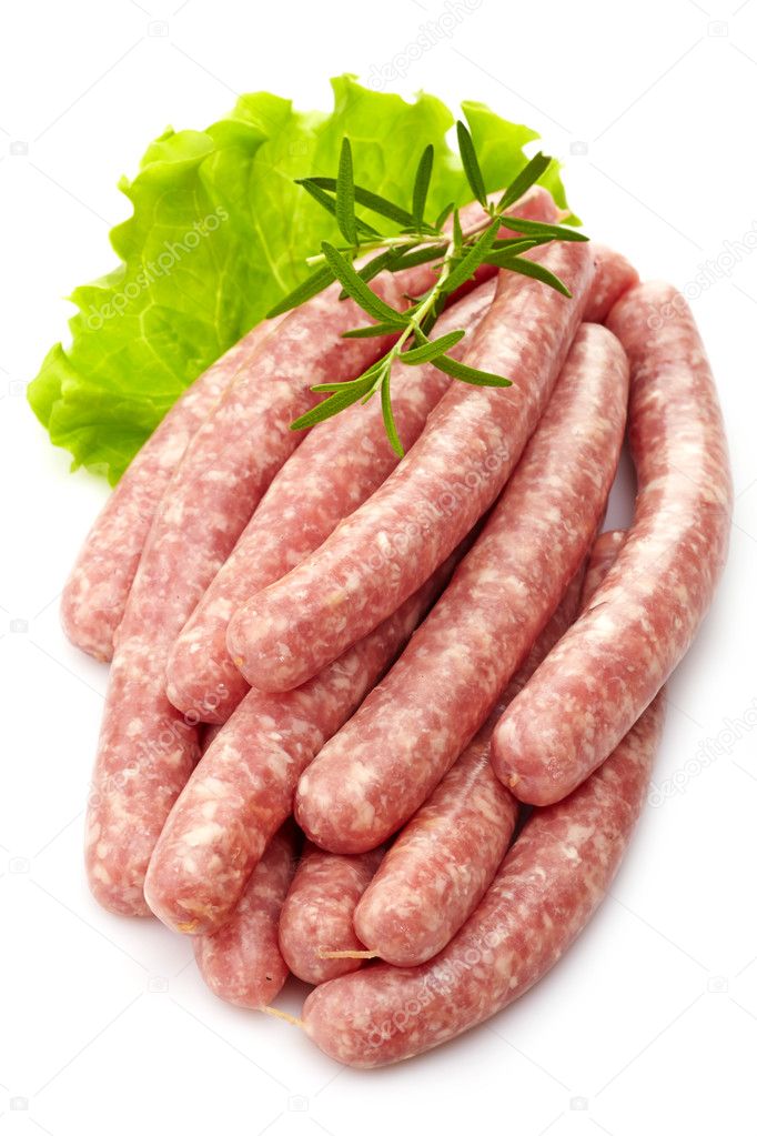 fresh raw minced meat sausages