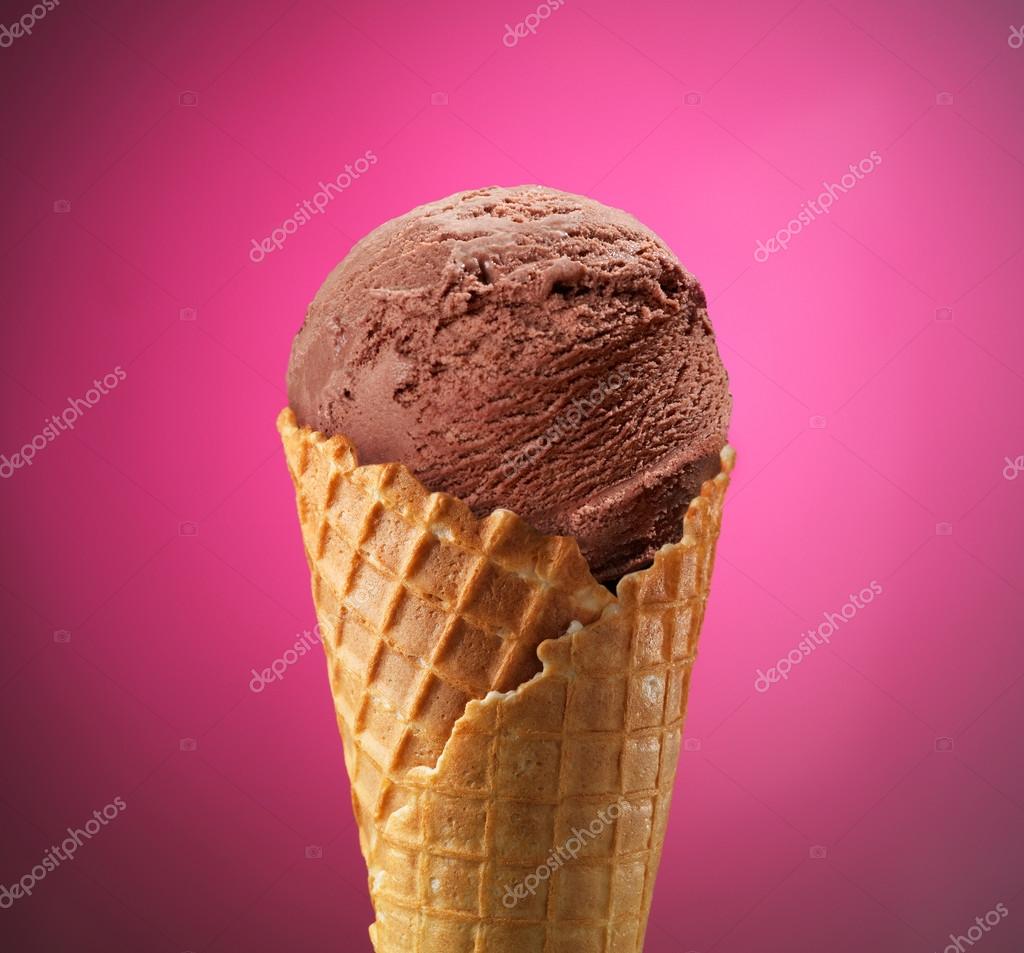 pink ice cream scoop Stock Photo by magone