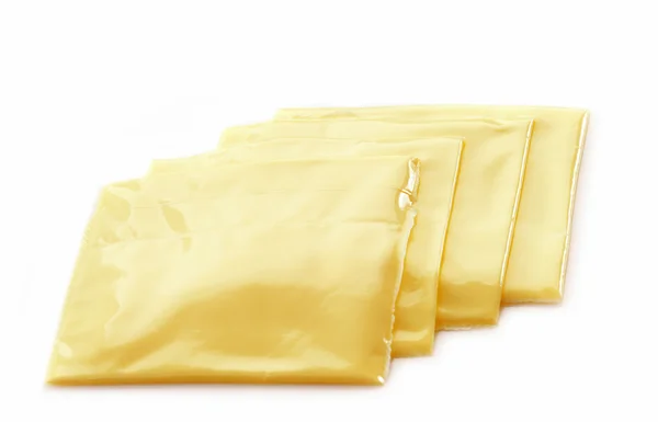 Creamy processed cheese slices — Stock Photo, Image
