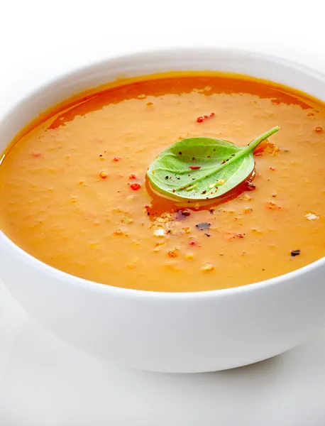 Закрыть миску супа для сквоша — стоковое фото