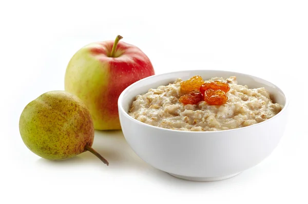 Bowl of oats porridge — Stock Photo, Image