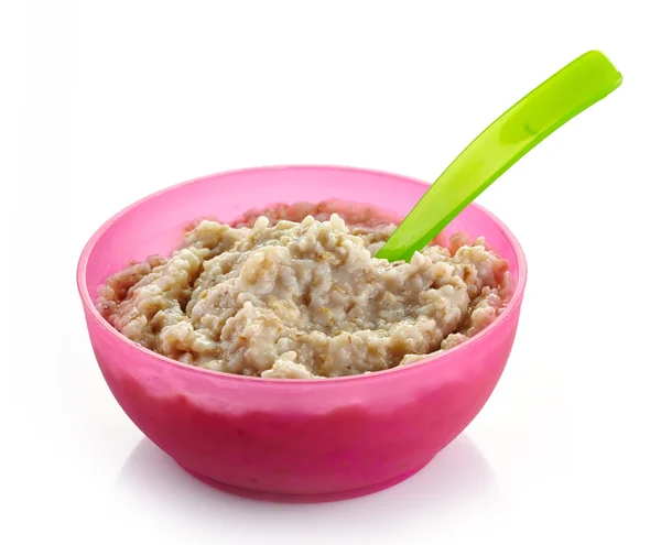 Bowl of oats porridge — Stock Photo, Image