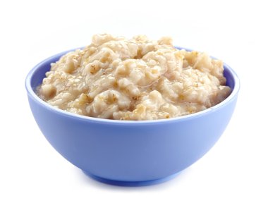 Bowl of oats porridge clipart