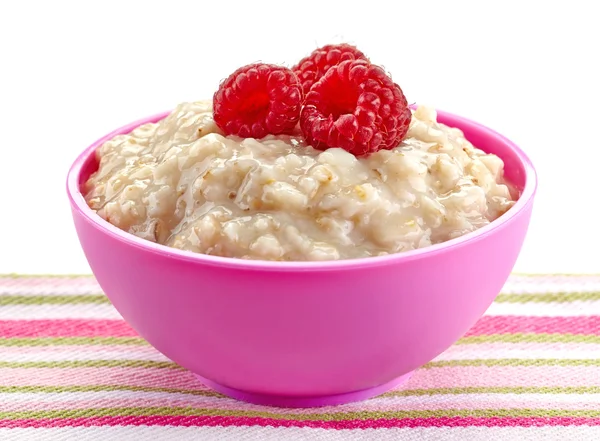 Bowl of oats porridge — Stock Photo, Image