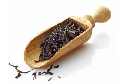 siyah çay assam ile ahşap Kepçe