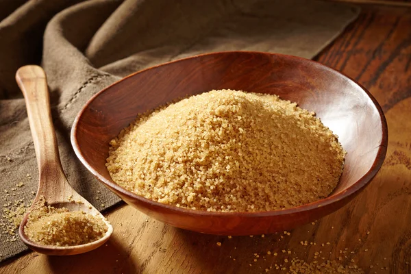 Bowl of brown sugar — Stock Photo, Image