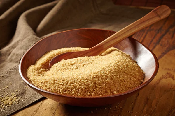 Bowl of brown sugar — Stock Photo, Image