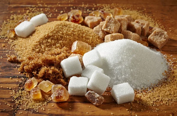 Various types of sugar — Stock Photo, Image