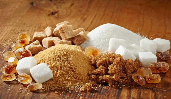 Różne rodzaje cukru — Zdjęcie stockowe