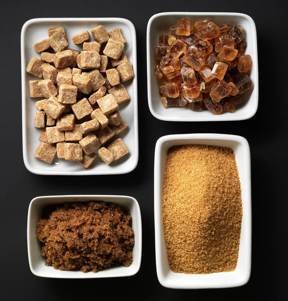 Various types of sugar — Stock Photo, Image