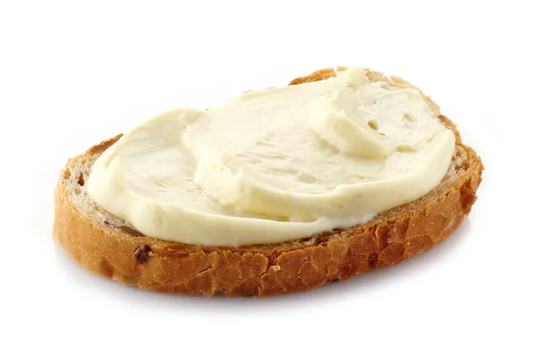 Bread with cream cheese — Stock Photo, Image