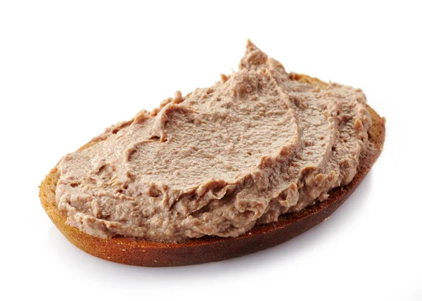 Brot mit Leberpastete — Stockfoto