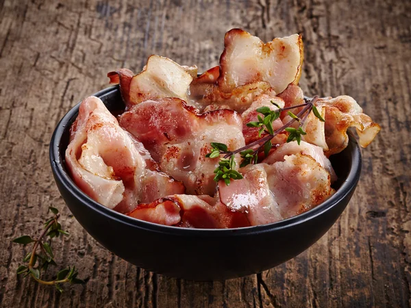 Stekt bacon strips — Stockfoto