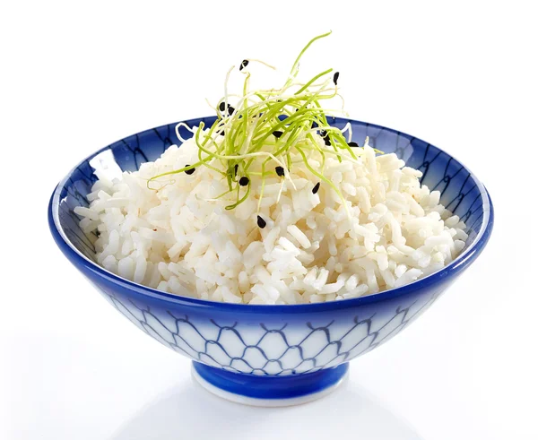 Bowl of boiled rice — Stock Photo, Image