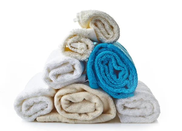 Stack of various spa towels — Stock Photo, Image