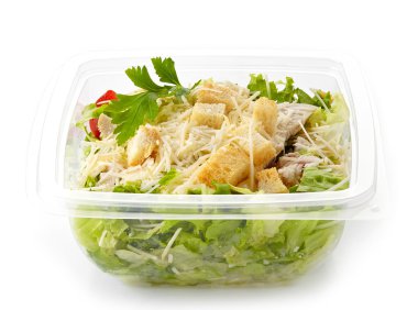 salata bir plastik kutu götürün