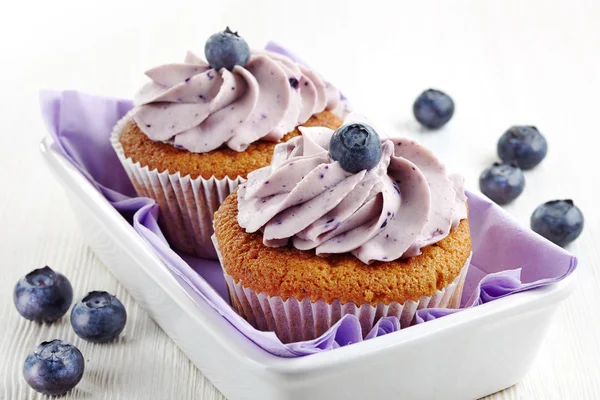 Blueberry cupcakes — Stock Photo, Image